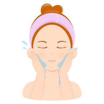 Rinse the face with clean water png