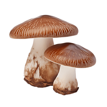 Fresh Shiitake Mushrooms Isolated on Transparent Background. Concept of Organic Vegetables and Healthy Eating. png