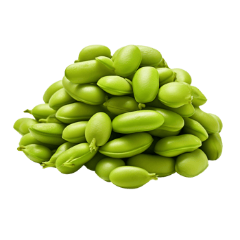 Pile of fresh edamame beans isolated on a transparent background. Concept of healthy snack and nutritious legume. png