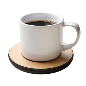 White Coffee Mug with Saucer on Isolated Transparent Background png
