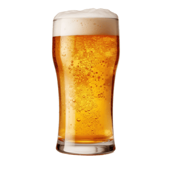 Pint of Beer in Glass on Isolated Transparent Background png