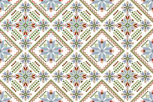 Geometric ethnic design seamless pattern on white background vector