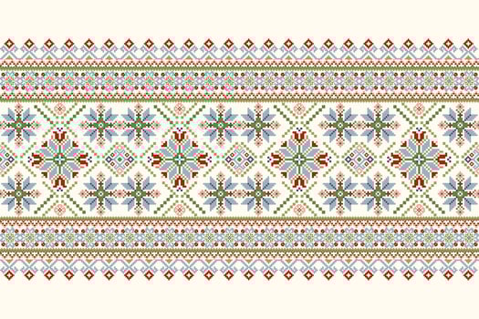 Geometric ethnic pattern on white background vector
