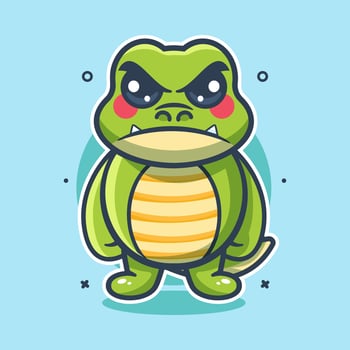 serious crocodile animal character mascot with angry expression isolated cartoon vector