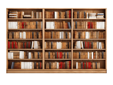 Bookshelf isolated on white background png