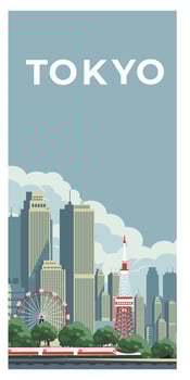 Tokyo city landscape vector