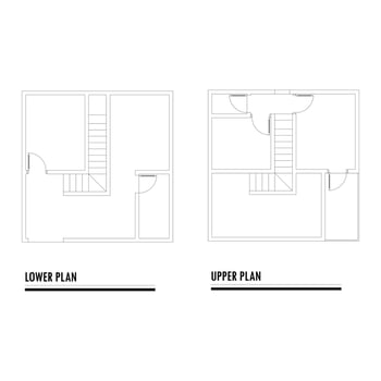 Black and White floor plan of a modern unfurnished house for your design. Suburban house blueprint. Architectural background vector