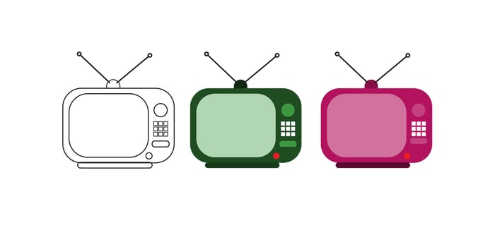 television icon design template vector