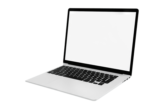 White Laptop with Blank Screen png