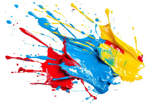 Colorful paint splash isolated png