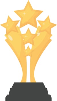 Gold Winner Trophy Icon Isolated on White Background. Cartoon Illustration. vector