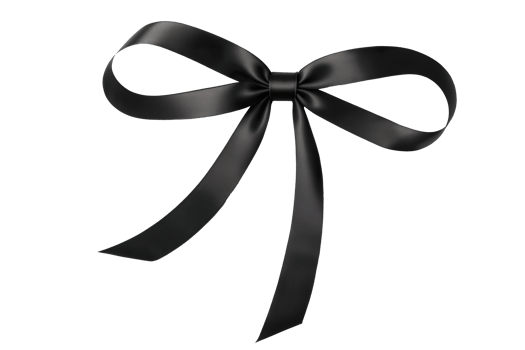 black ribbon bows on a transparent background png