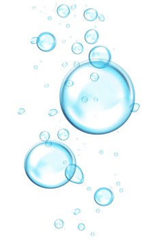 Realistic bubbles in water on a transparent background png