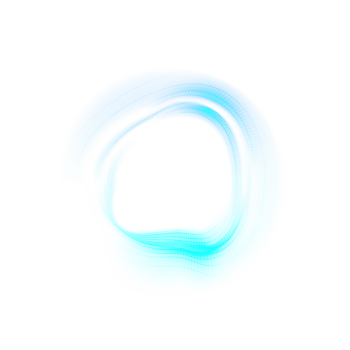 Vibrant Blue Neon Circular Wave Design on Transparent Background for Modern Projects png