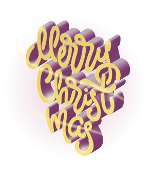 Merry Christmas Typography on Transparent Background png