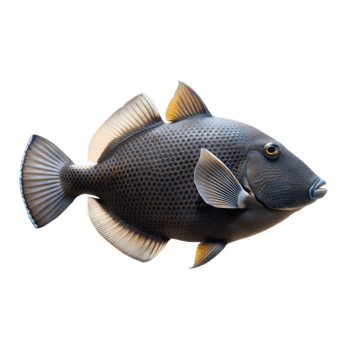 Black Triggerfish isolated on transparent background png