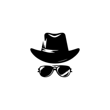 detective logo, silhouette of man wear hat vector