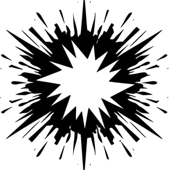 Explosion - Black and White Isolated Icon - illustration vector