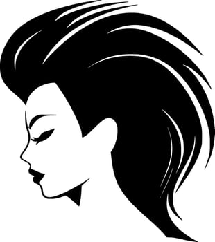 Hair - Black and White Isolated Icon - illustration vector