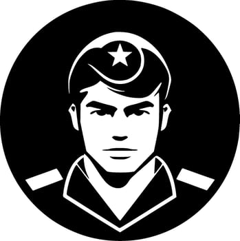 Military, Black and White illustration vector
