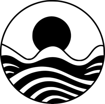 Ocean, Minimalist and Simple Silhouette - illustration vector