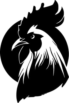 Rooster, Black and White illustration vector