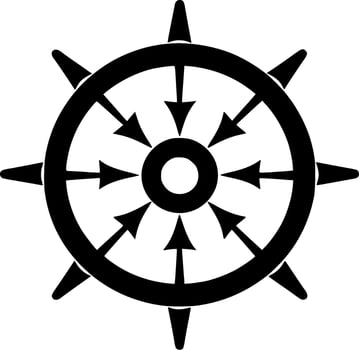 Ship Wheel, Minimalist and Simple Silhouette - illustration vector