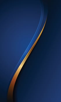 Elegant 3D blue gradient wallpaper with gold lines vector