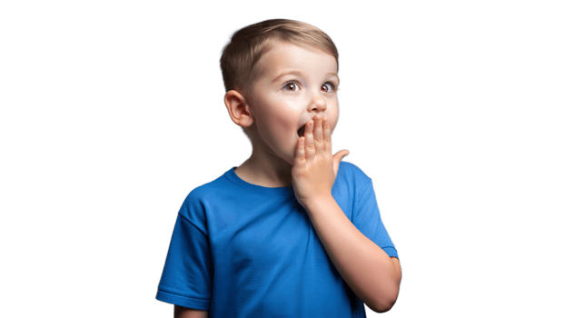 Young Boy In Blue Shirt Looks Shocked And Surprised png
