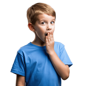 Young Boy in Blue Shirt With Shocked Expression png