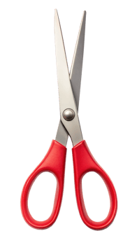 Red Handled Scissors Isolated on Transparent Background png