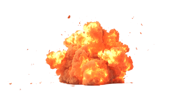 Fiery Explosion with Abstract Background. isolated on transparent background png