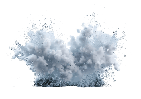 Abstract Water Splash with Glitch Effect. isolated on transparent background png