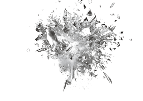 Abstract Silver Explosion with White Background. isolated on transparent background png