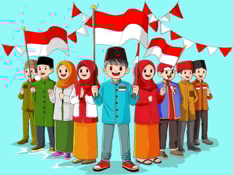 United Indonesia, Glory to My Country on Independence Day vector