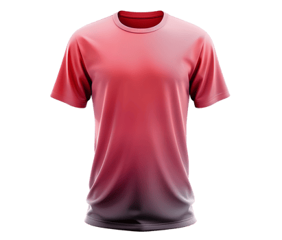 Mockup of a Red Ombre T-Shirt. Isolated on transparent background png