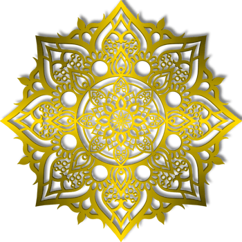 gold mandala ornamental round lace ornament png