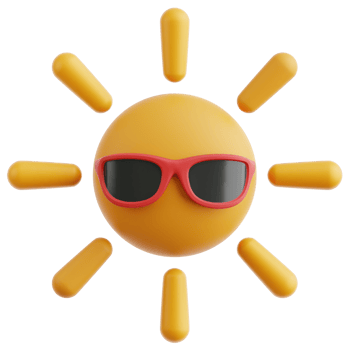 Sun With Glasses 3d Illustration png