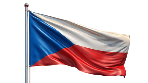 Waving Flag of Czech Republic on Transparent Background png