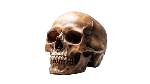 Human Skull on Transparent Background png