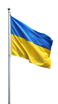 Waving Ukrainian Flag on Transparent Background png