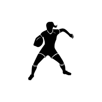 Rugby player silhouette athlete vector