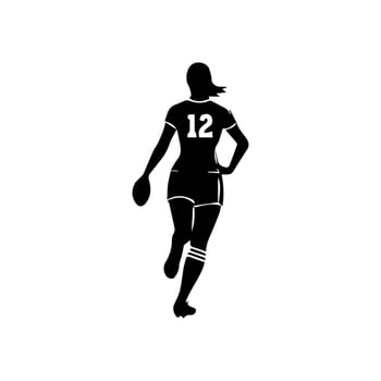 Rugby player silhouette athlete vector