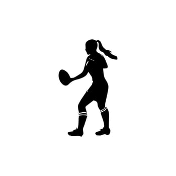 Rugby player silhouette athlete vector