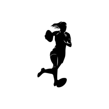 Rugby player silhouette athlete vector