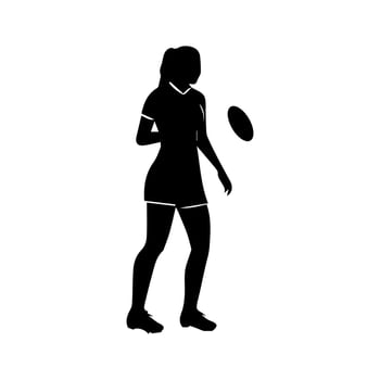 Rugby player silhouette athlete vector