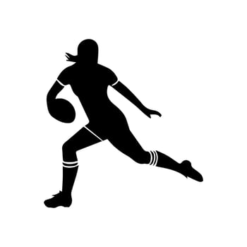 Rugby player silhouette athlete vector