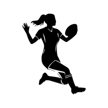 Rugby player silhouette athlete vector