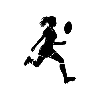 Rugby player silhouette athlete vector