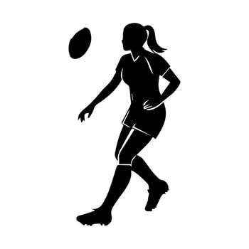 Rugby player silhouette athlete vector